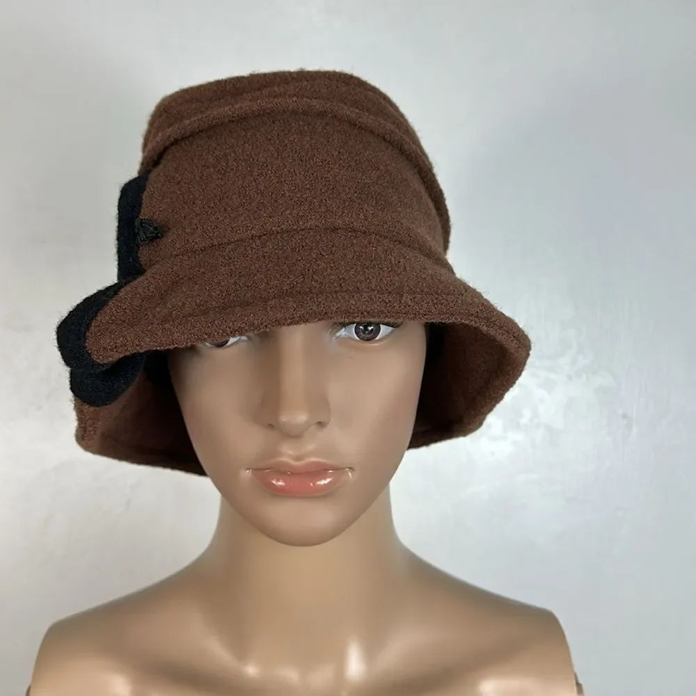 Mayser Vintage Brown Wool Cloche Hat Size M